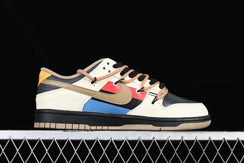 All Categories Nk SB Dunk Series Nk SB Dunk Low Low-top sneakers Nk Dunk Low Panda Prank-Retro Street Red Blue Brown Medieval Star SB strap low-top casual sneakers DJ6188-200